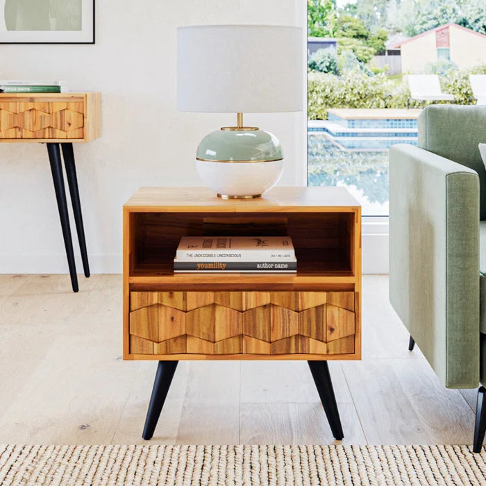 Georgina 1 - Drawer Solid Wood Nightstand