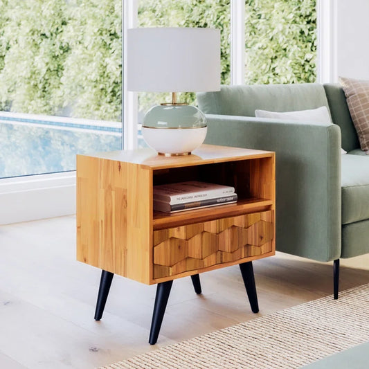 Georgina 1 - Drawer Solid Wood Nightstand